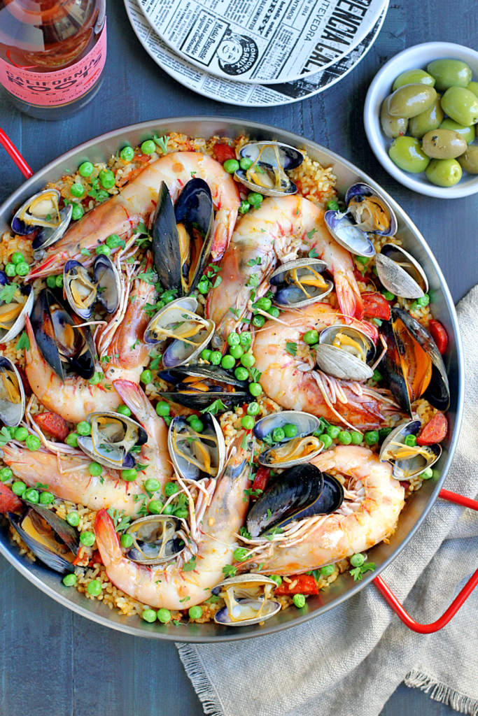 mixed-seafood-paella-recipe-sur-la-table-paella-recipe-seafood