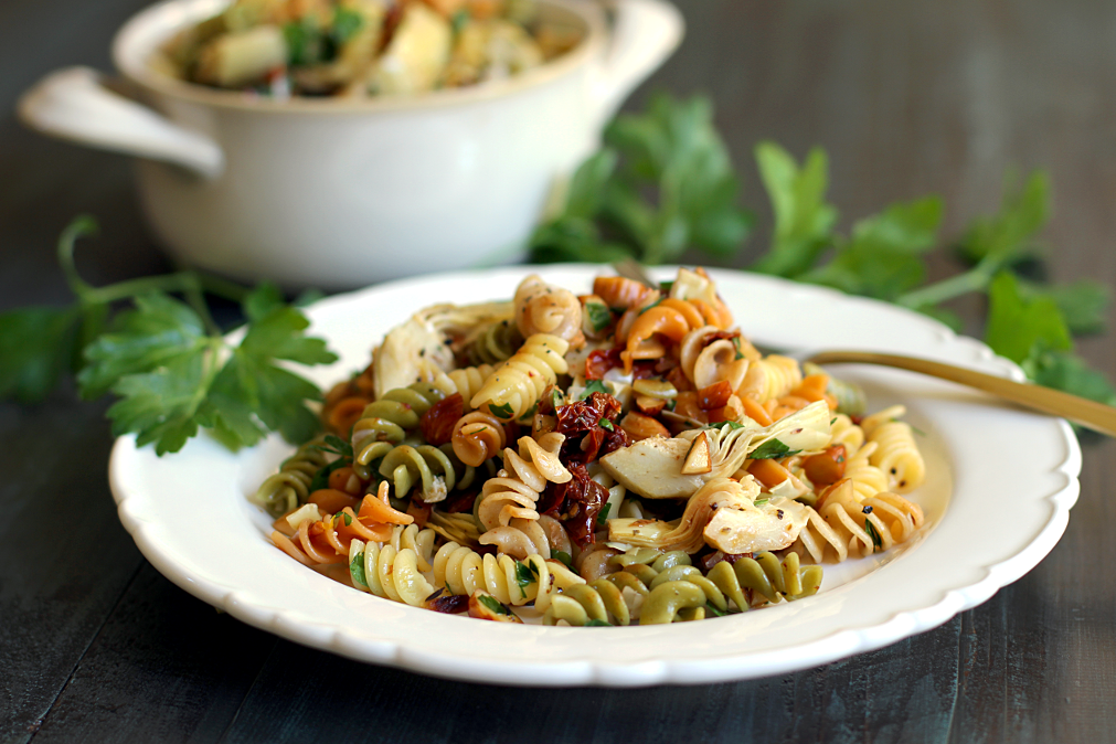 Easy Pasta Salad with Artichoke Hearts and Sun-Dried Tomatoes - Two of ...