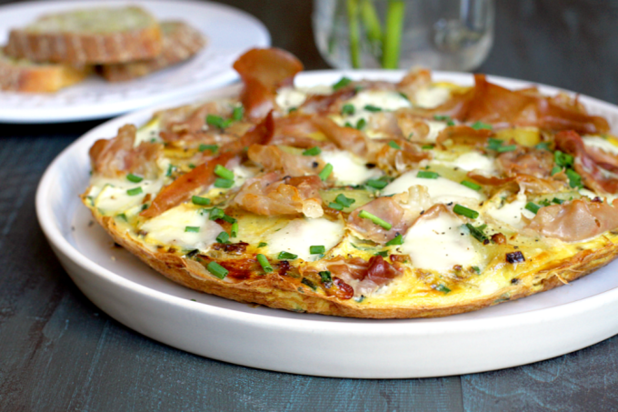 Prosciutto, Caramelized Onion and Potato Frittata - Two of a Kind