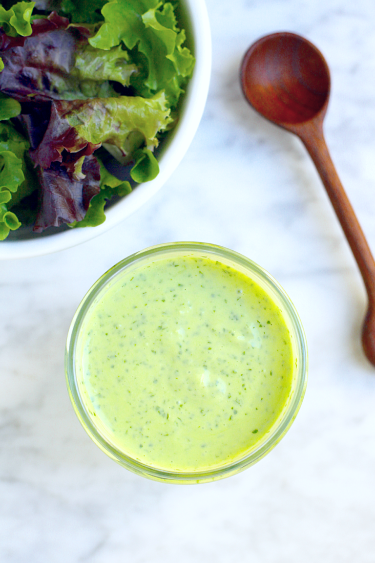 Healthy Green Goddess Dressing Two Of A Kind   Healthy Green Goddess Dressing Top 768x1152 